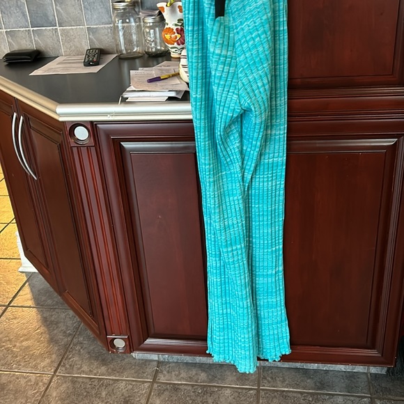 ZARA Turquoise Blue Ribbed Cotton Blend Jumpsuit size medium - Picture 13 of 14